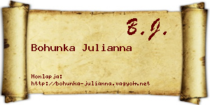 Bohunka Julianna névjegykártya